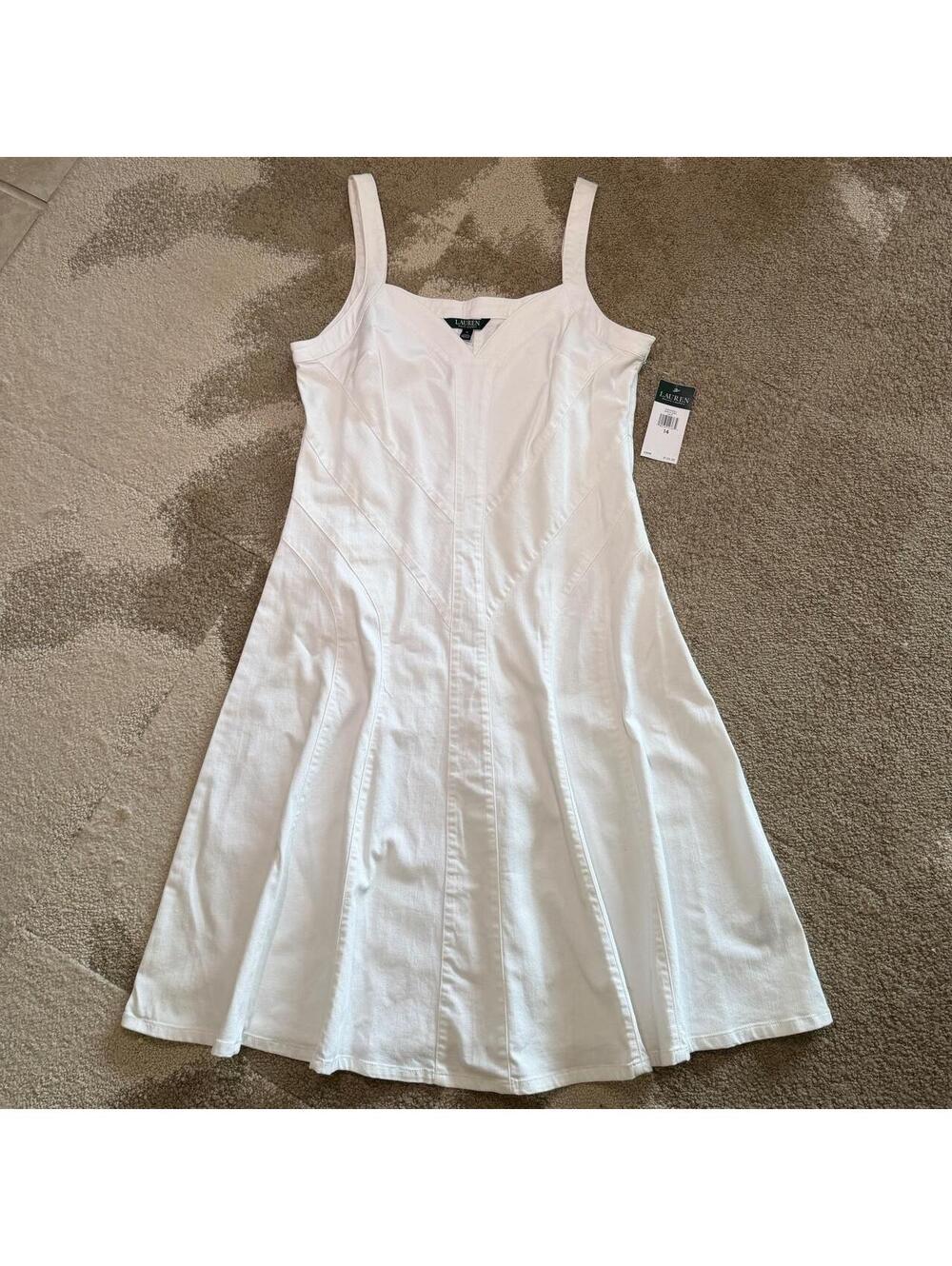 🤍 NWT LAUREN RALPH LAUREN WHITE DENIM SUN DRESS 🤍NEW WITH TAGS!